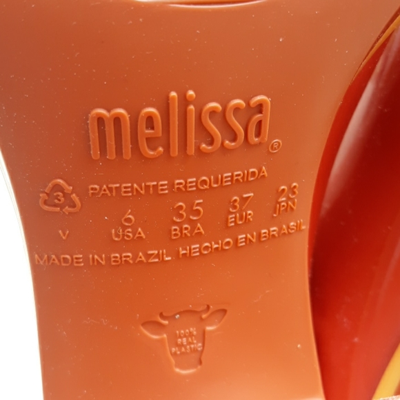 Melissa Sz 6 Plastic Orange Chunky Heel Boots - Picture 13 of 16